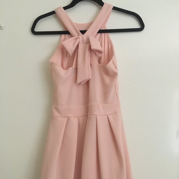 Pink Skater Dress with Bow - Picture 2 of 5